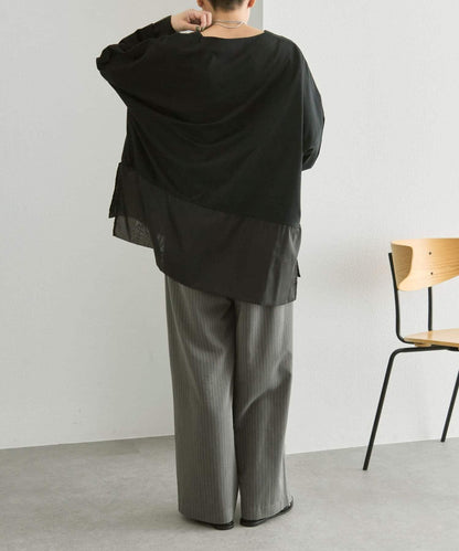 細條紋雙褶褲子