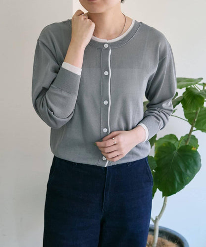 前後雙穿 層次感設計 線條透視 針織開衫 SUM1 STYLE