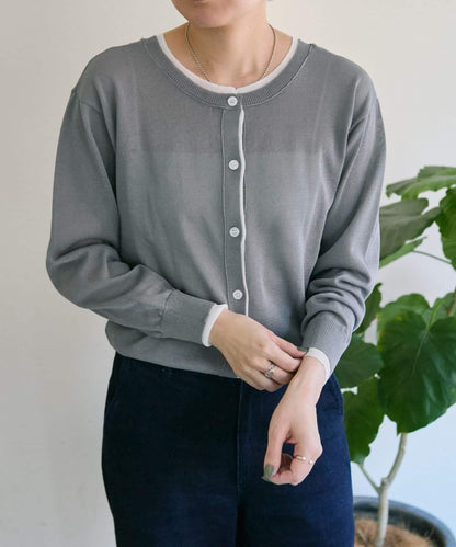 前後雙穿 層次感設計 線條透視 針織開衫 SUM1 STYLE