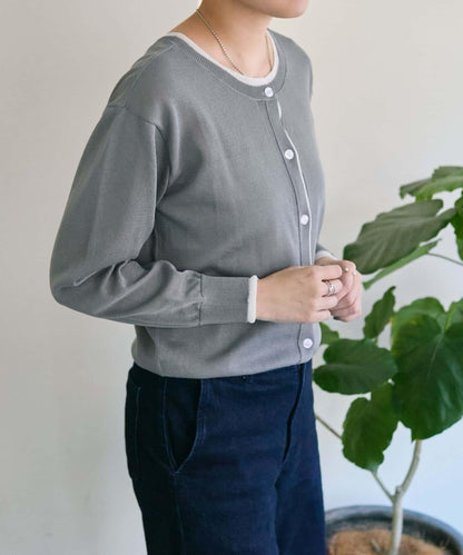 前後雙穿 層次感設計 線條透視 針織開衫 SUM1 STYLE