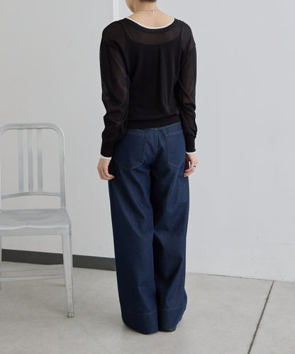 前後雙穿 層次感設計 線條透視 針織開衫 SUM1 STYLE