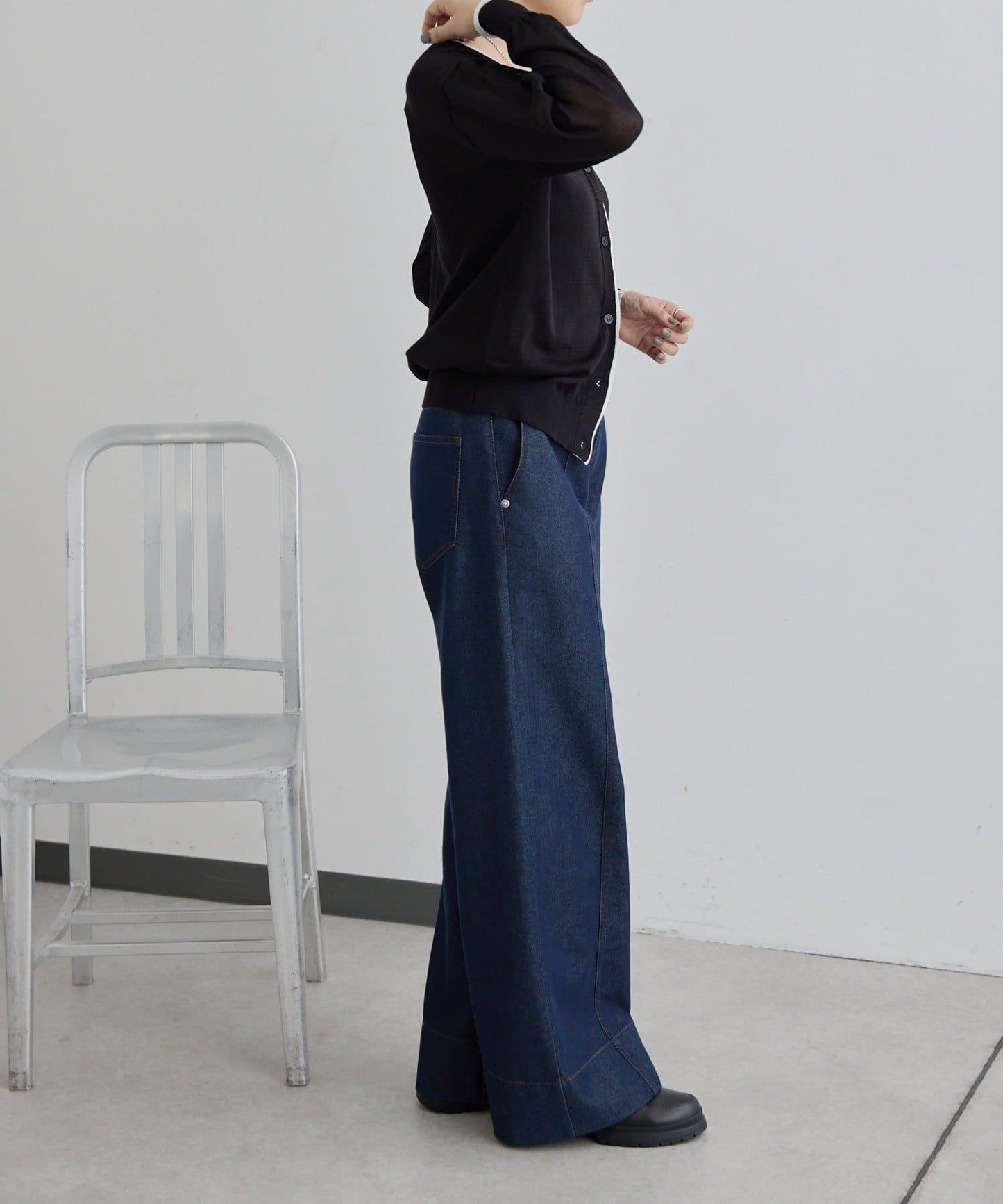 前後雙穿 層次感設計 線條透視 針織開衫 SUM1 STYLE