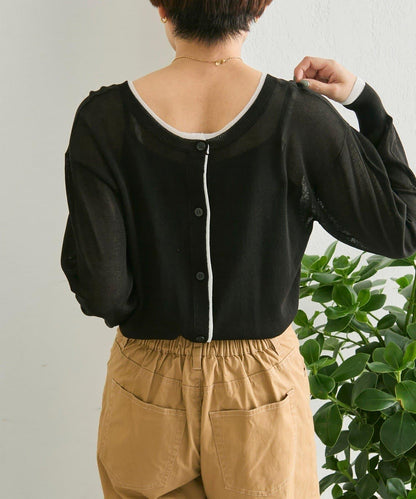 前後雙穿 層次感設計 線條透視 針織開衫 SUM1 STYLE