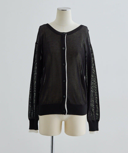 前後雙穿 層次感設計 線條透視 針織開衫 SUM1 STYLE