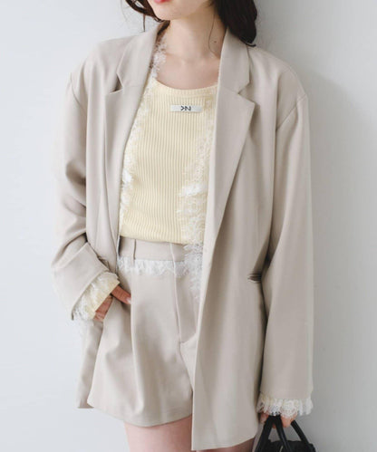 可拆卸蕾絲多方式設計夾克