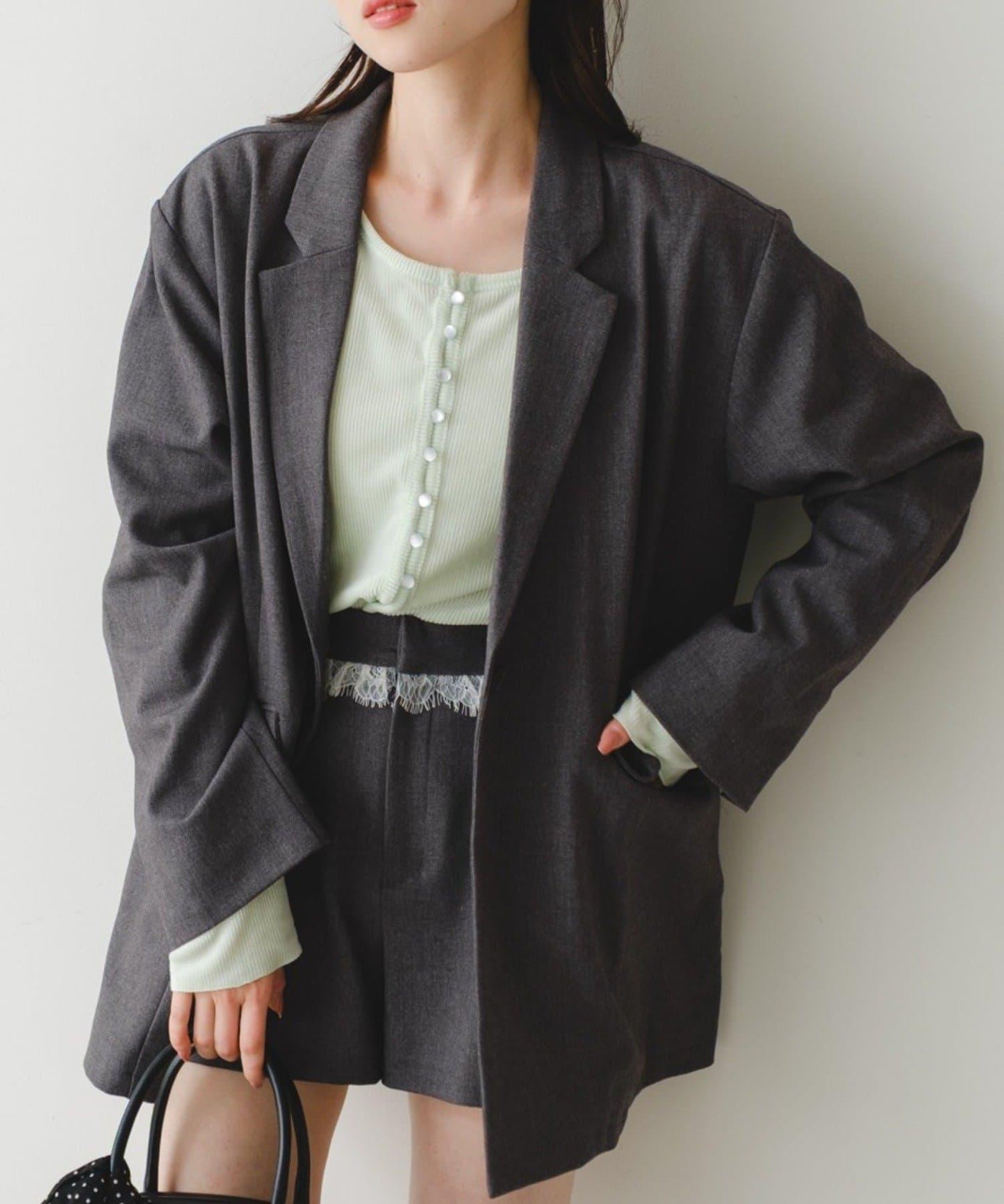 可拆卸蕾絲多方式設計夾克