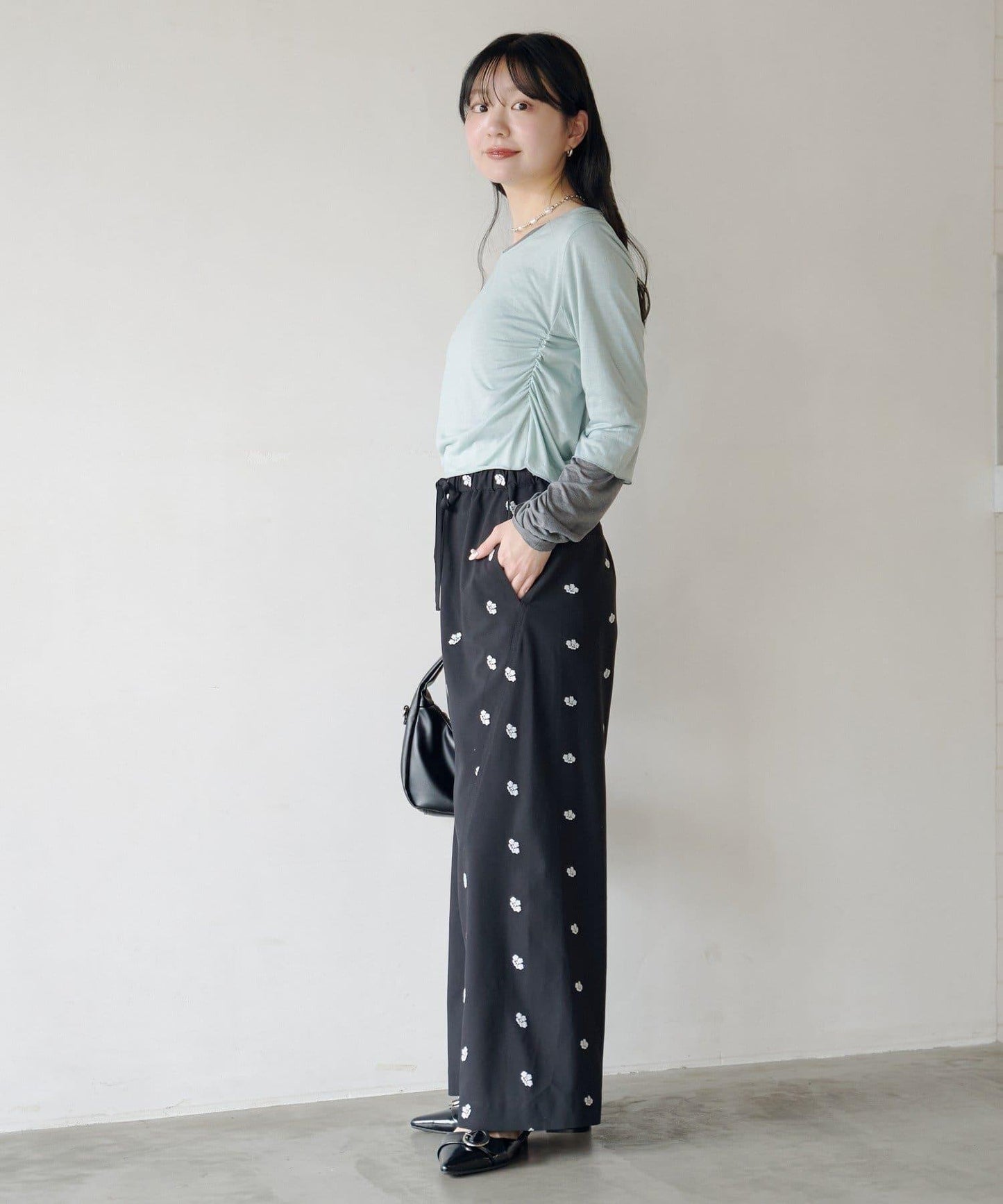 順滑質感層疊設計長袖T恤SET