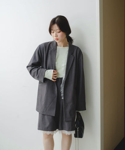 可拆卸蕾絲多方式設計夾克