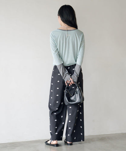 順滑質感層疊設計長袖T恤SET