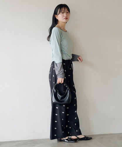 順滑質感層疊設計長袖T恤SET