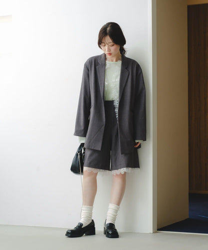 可拆卸蕾絲多方式設計夾克