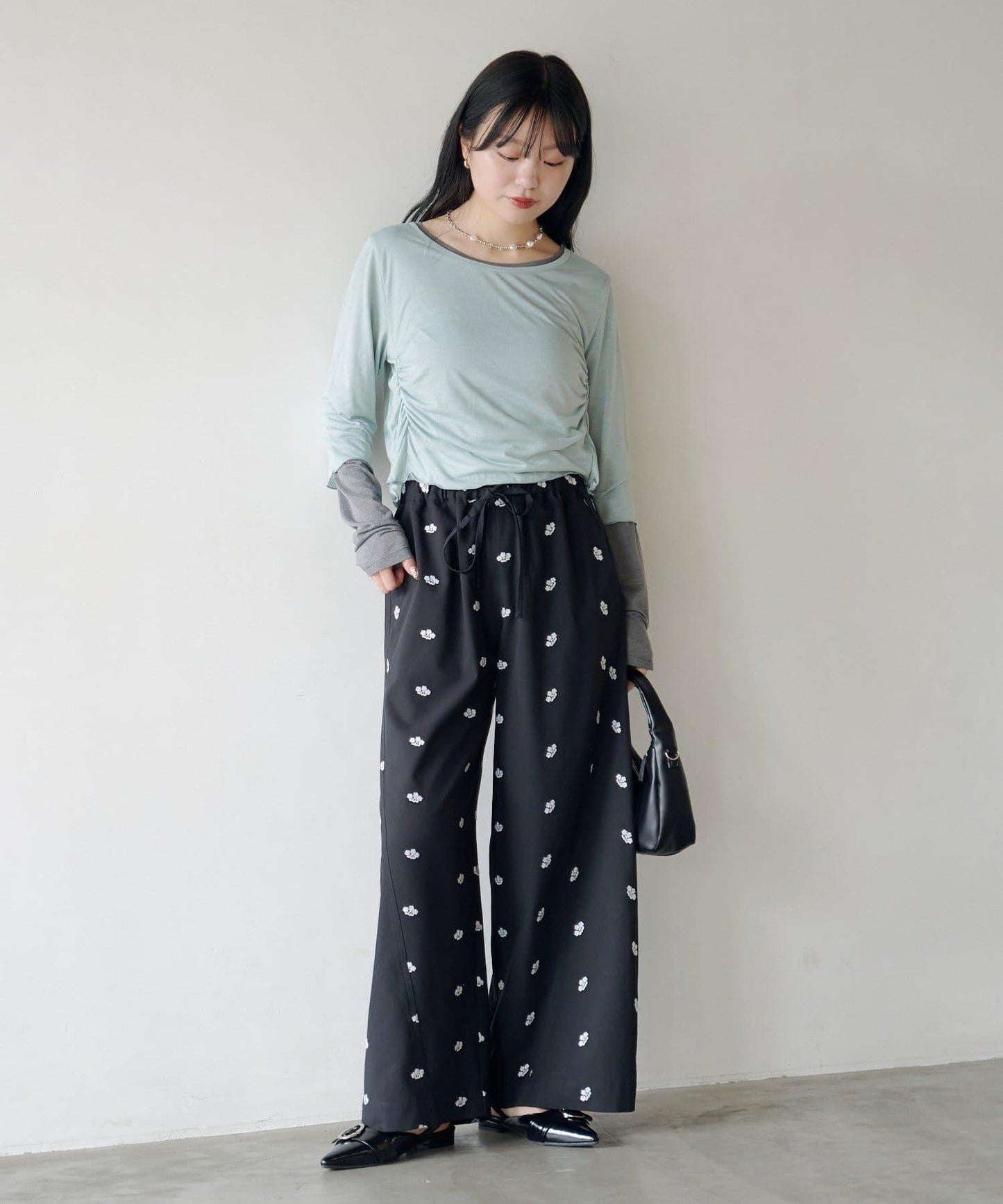 順滑質感層疊設計長袖T恤SET