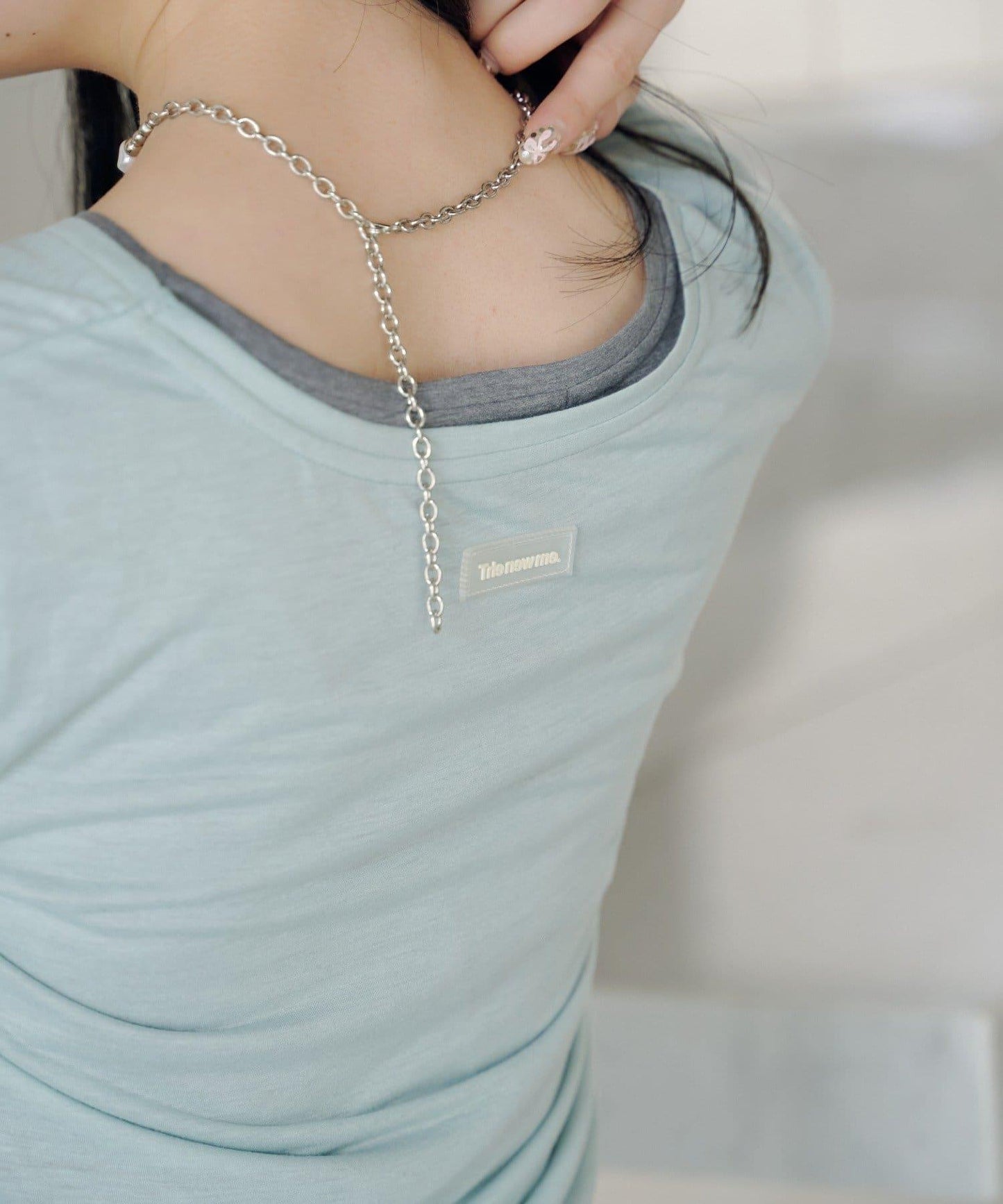 順滑質感層疊設計長袖T恤SET