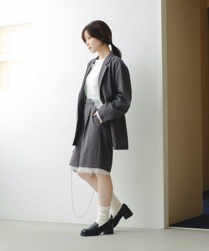 可拆卸蕾絲多方式設計夾克