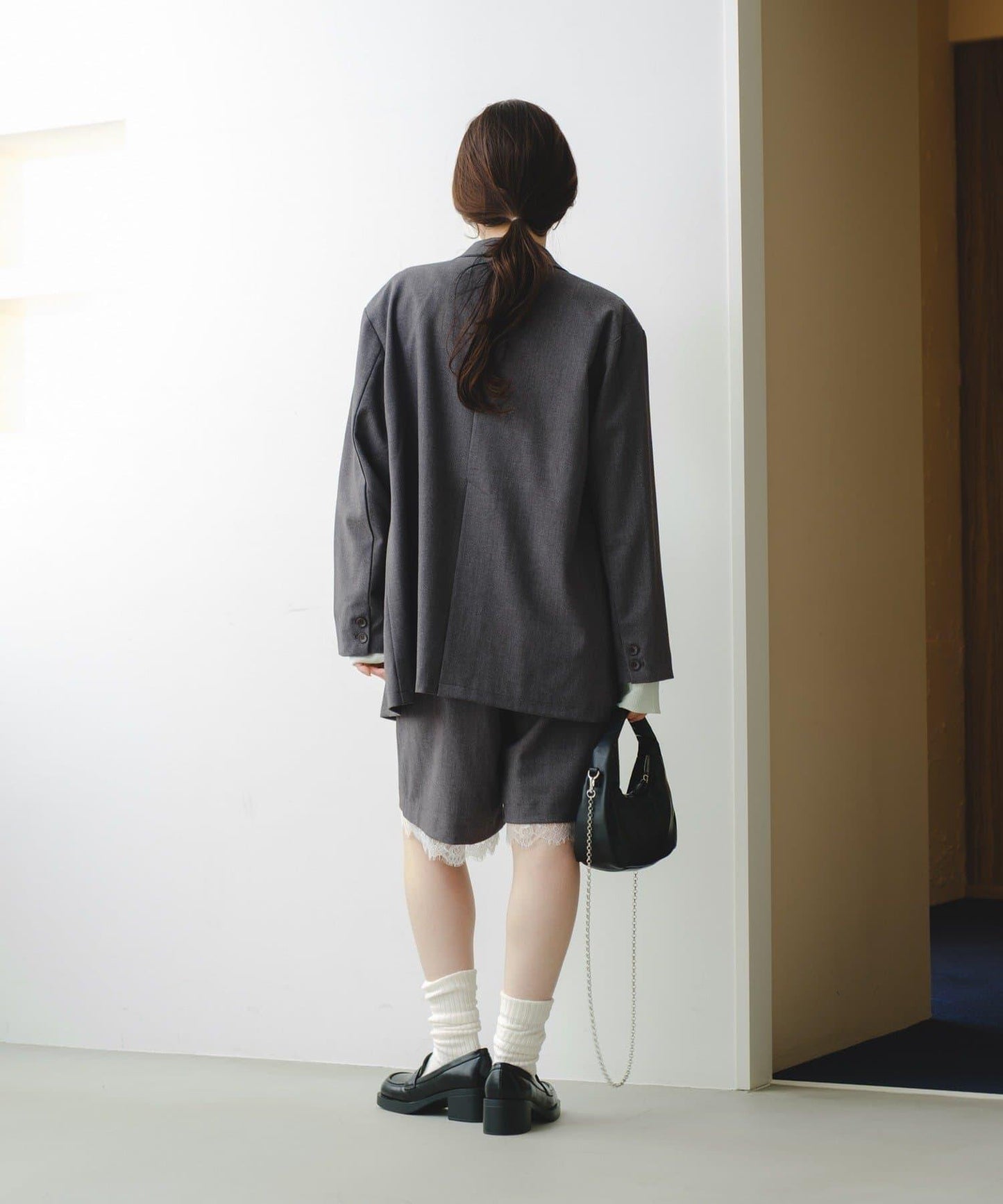 可拆卸蕾絲多方式設計夾克