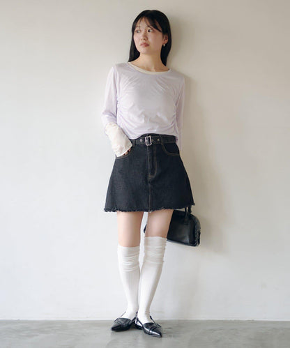 順滑質感層疊設計長袖T恤SET