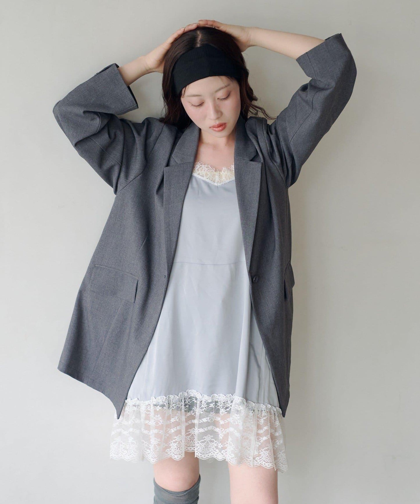 可拆卸蕾絲多方式設計夾克