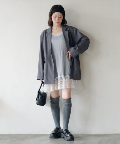 可拆卸蕾絲多方式設計夾克