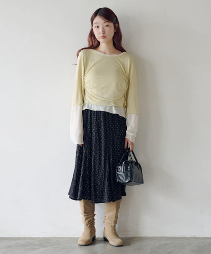 順滑質感層疊設計長袖T恤SET