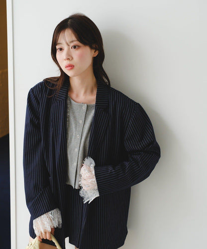 可拆卸蕾絲多方式設計夾克