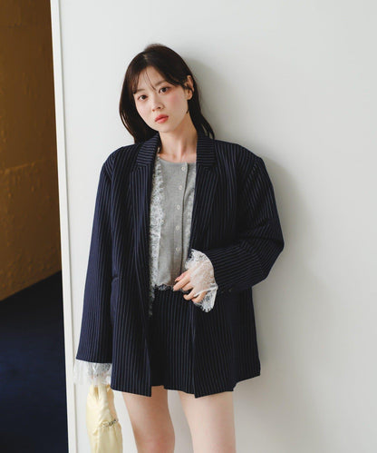 可拆卸蕾絲多方式設計夾克