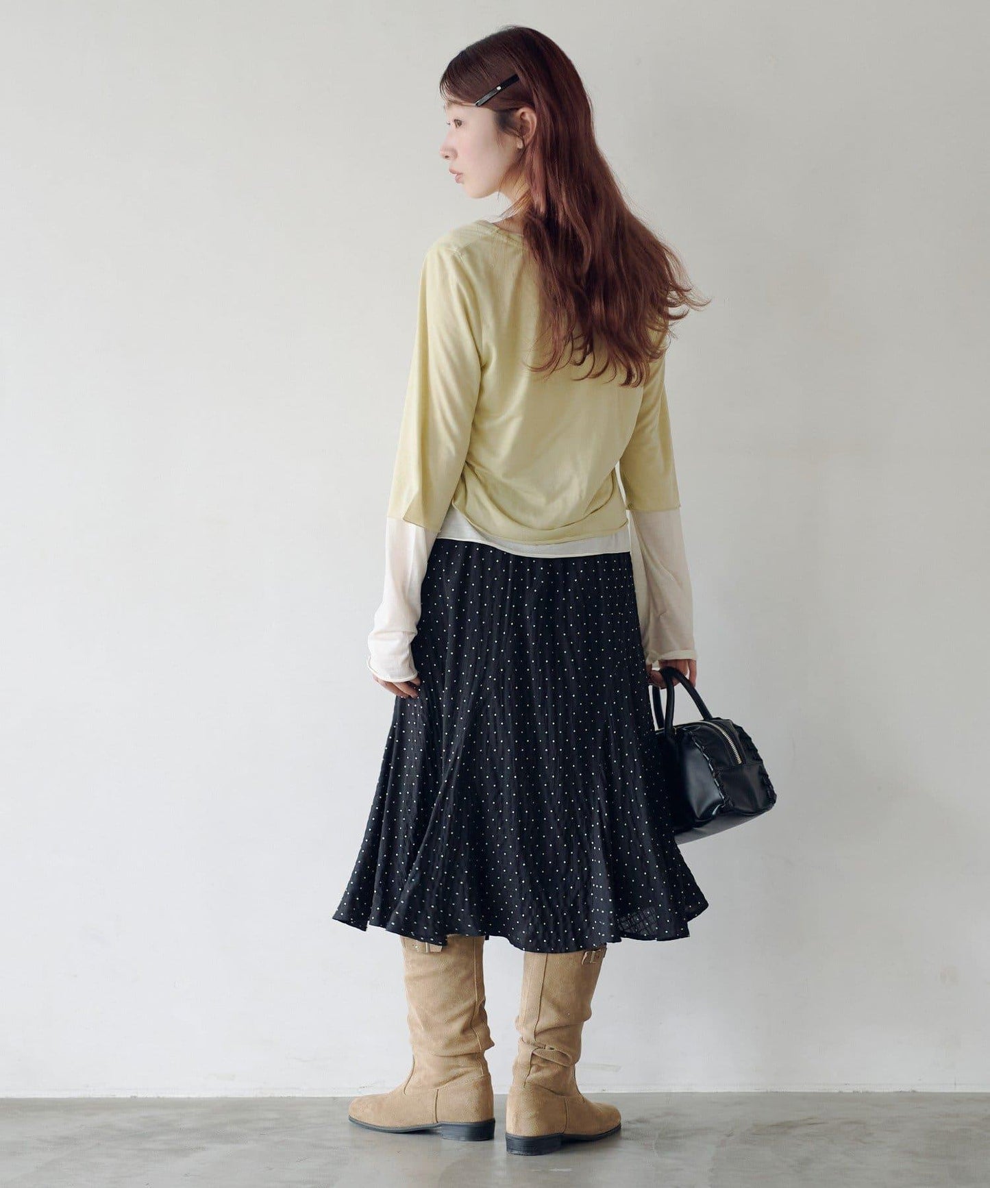 順滑質感層疊設計長袖T恤SET