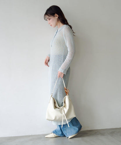 可收納500ml飲料瓶 流蘇設計 單肩包