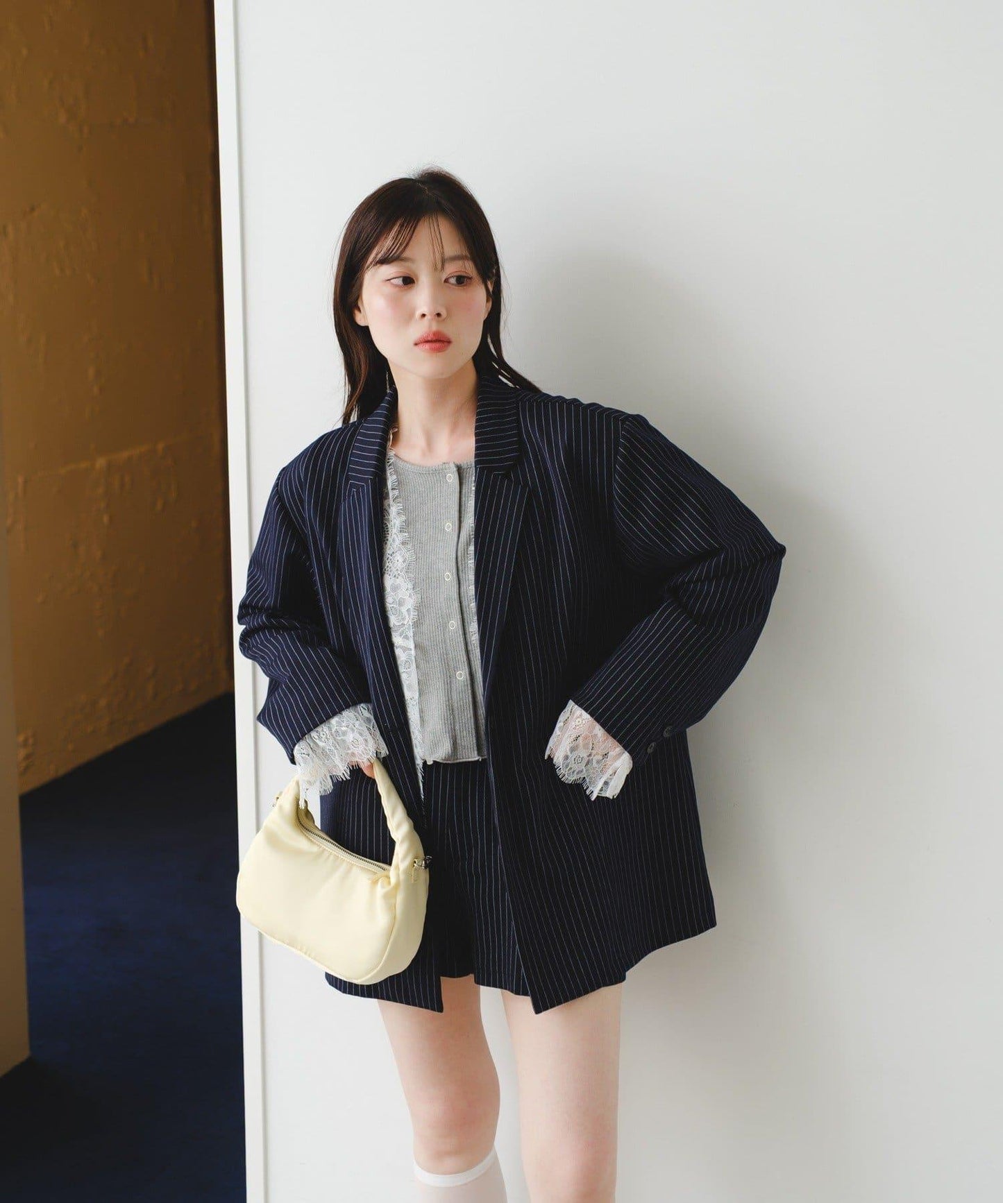 可拆卸蕾絲多方式設計夾克