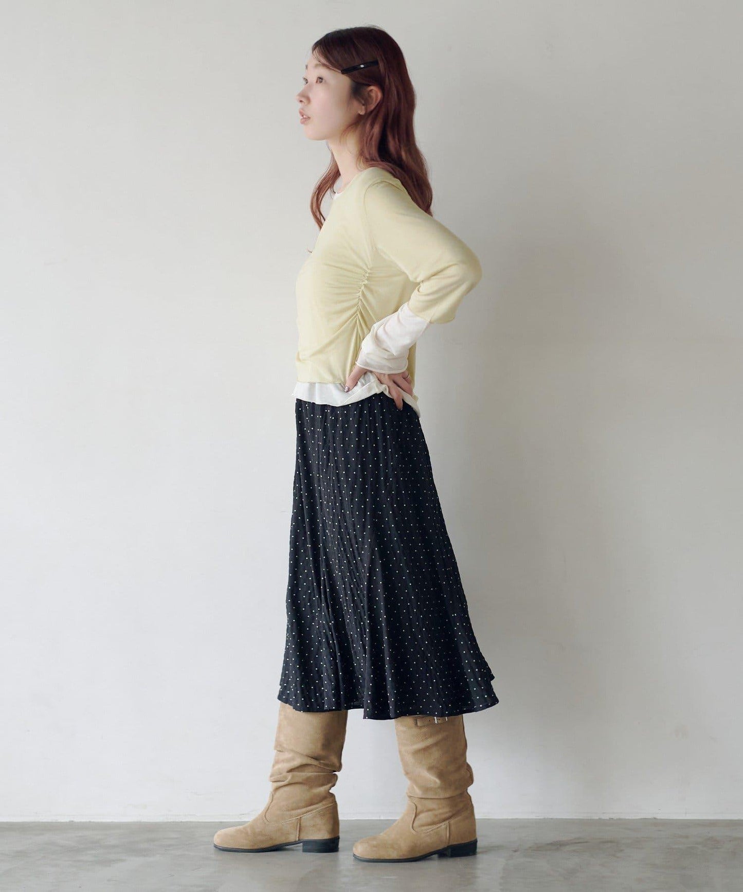 順滑質感層疊設計長袖T恤SET