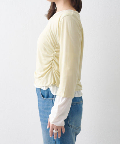 順滑質感層疊設計長袖T恤SET