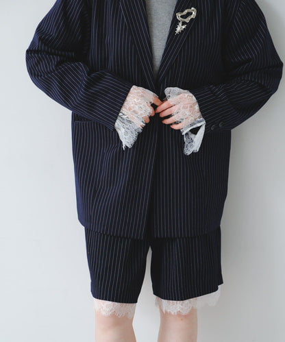 可拆卸蕾絲多方式設計夾克