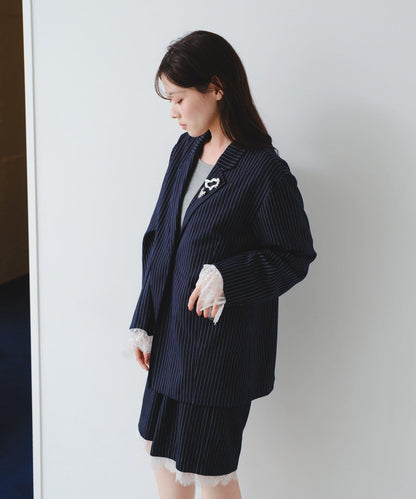 可拆卸蕾絲多方式設計夾克