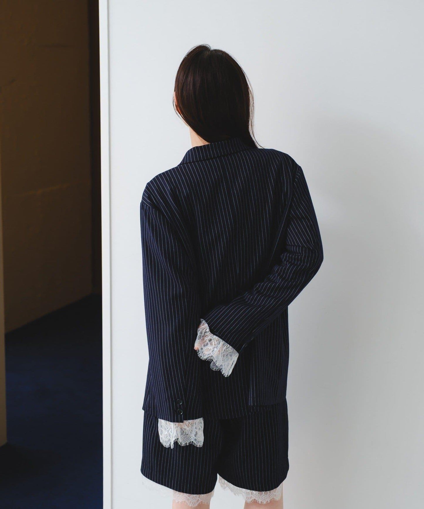 可拆卸蕾絲多方式設計夾克