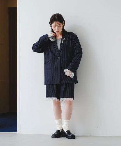 可拆卸蕾絲多方式設計夾克