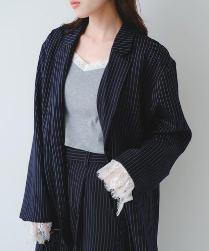 可拆卸蕾絲多方式設計夾克