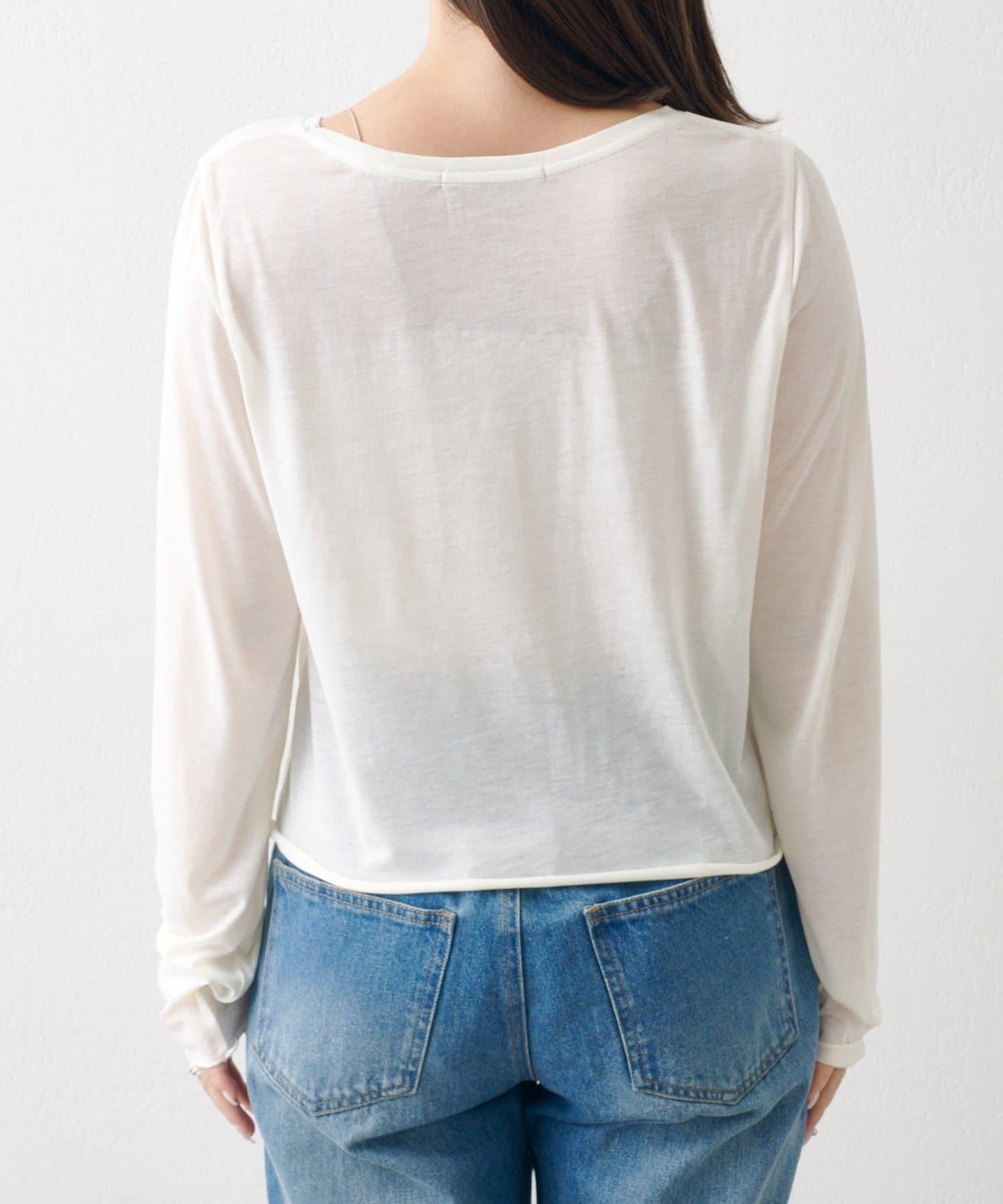 順滑質感層疊設計長袖T恤SET