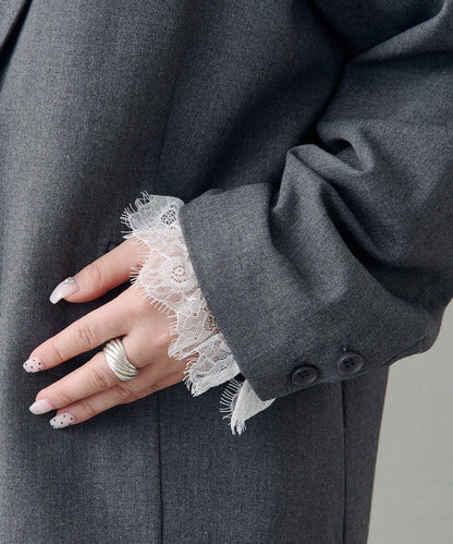 可拆卸蕾絲多方式設計夾克