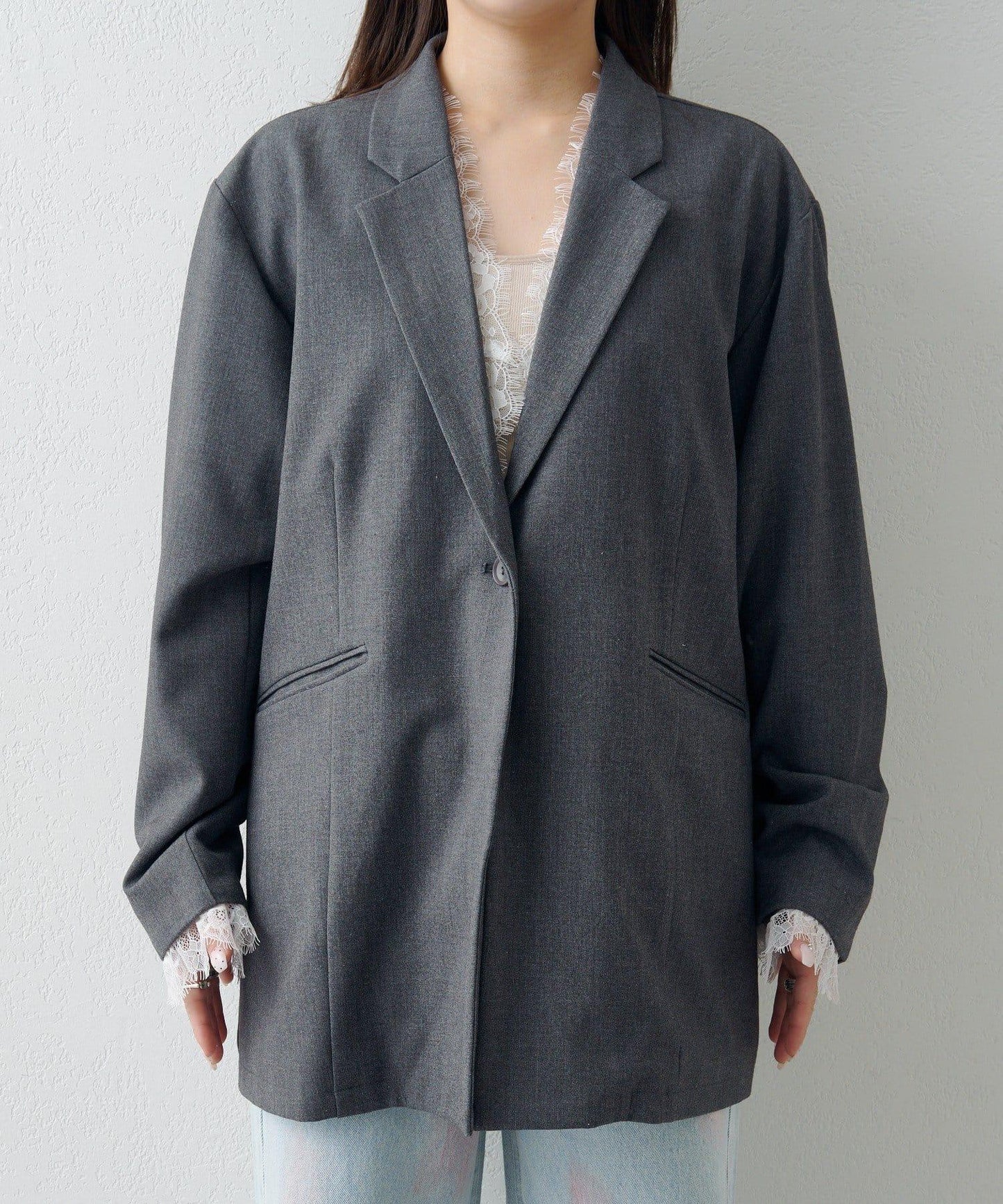 可拆卸蕾絲多方式設計夾克