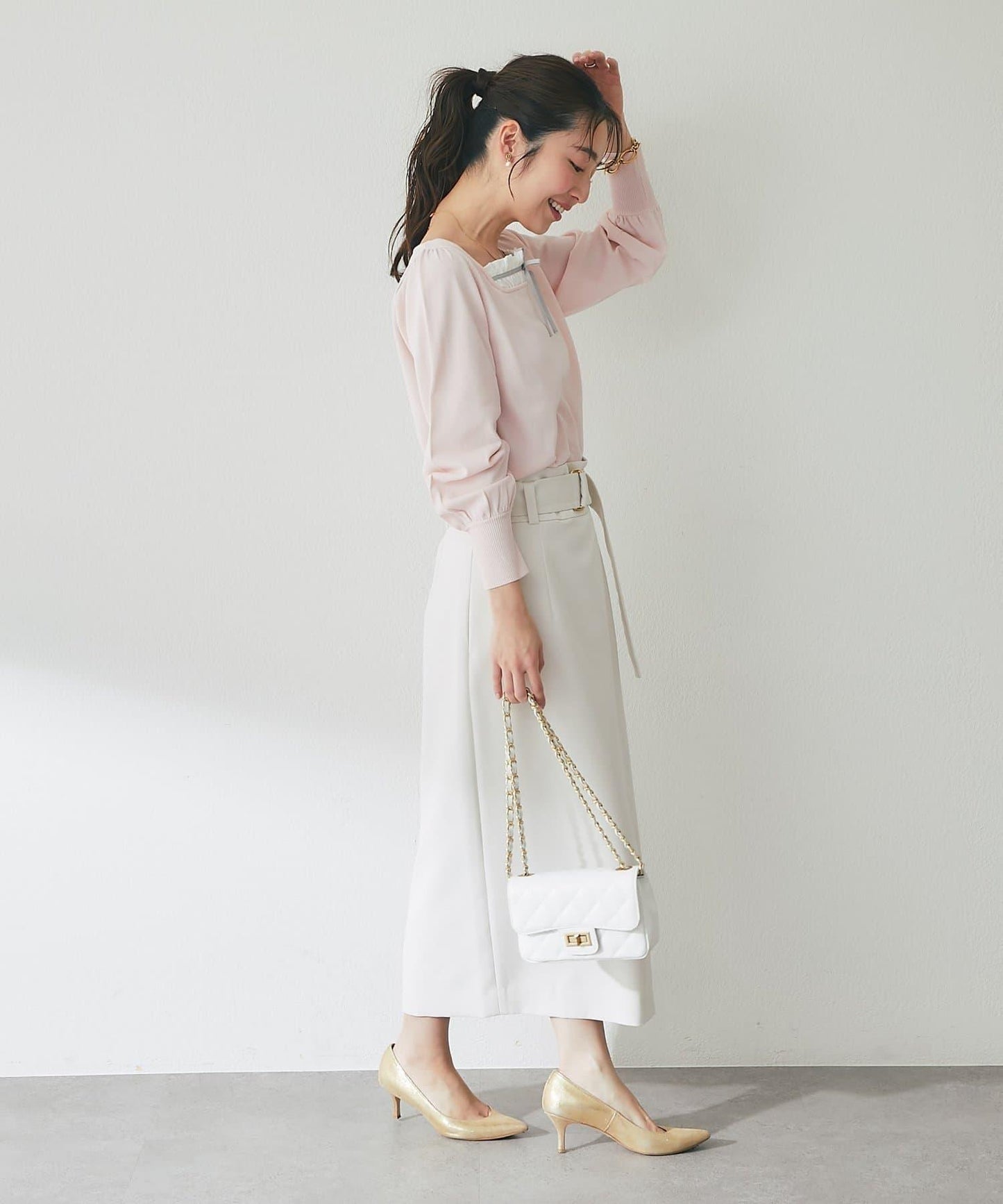 腰帶設計 窄擺半身裙