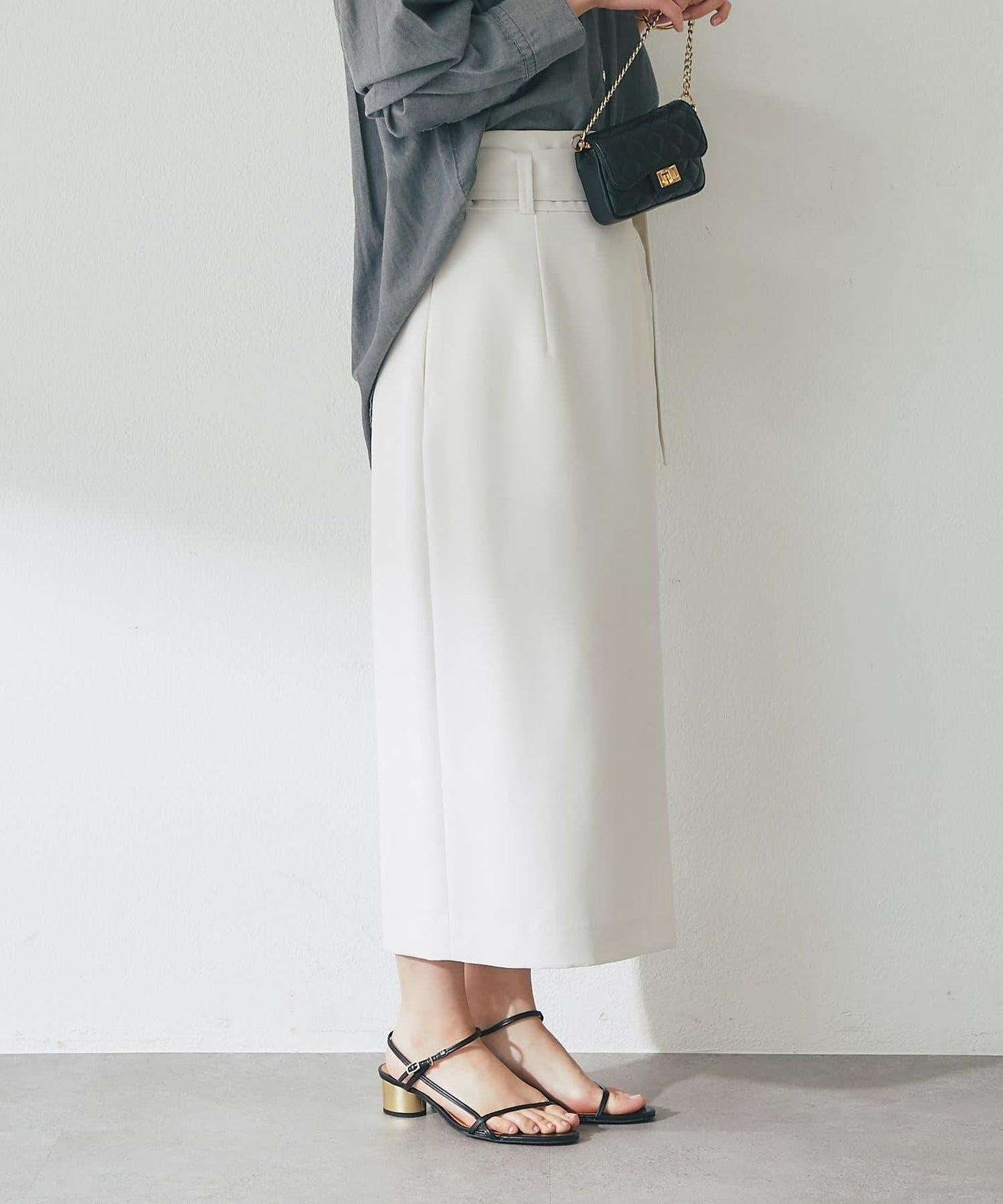 腰帶設計 窄擺半身裙