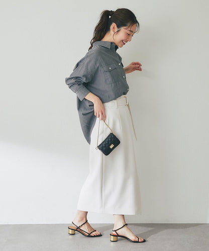 腰帶設計 窄擺半身裙