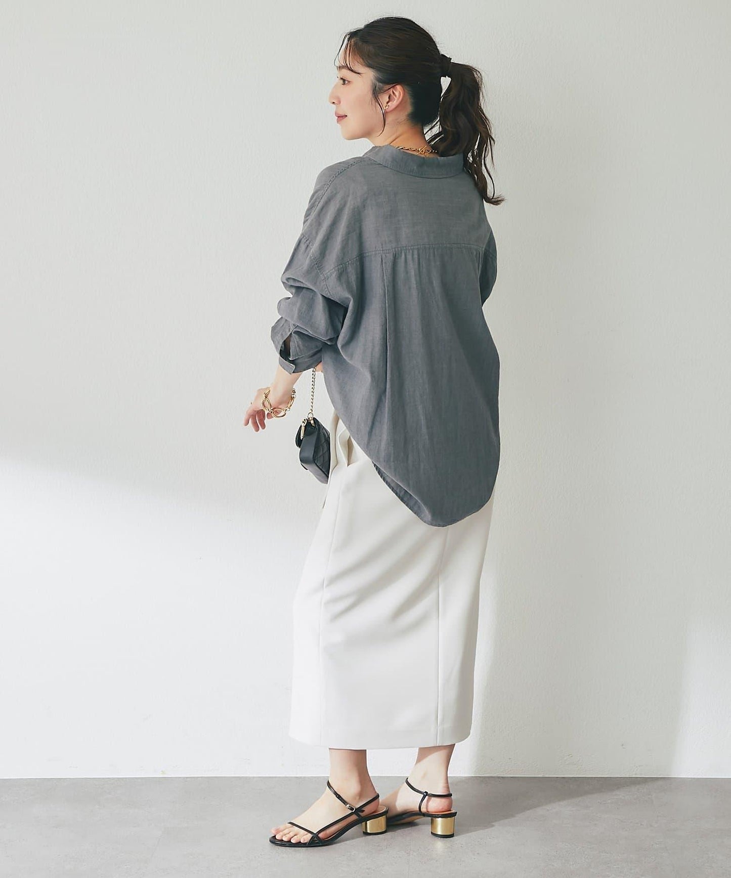 腰帶設計 窄擺半身裙