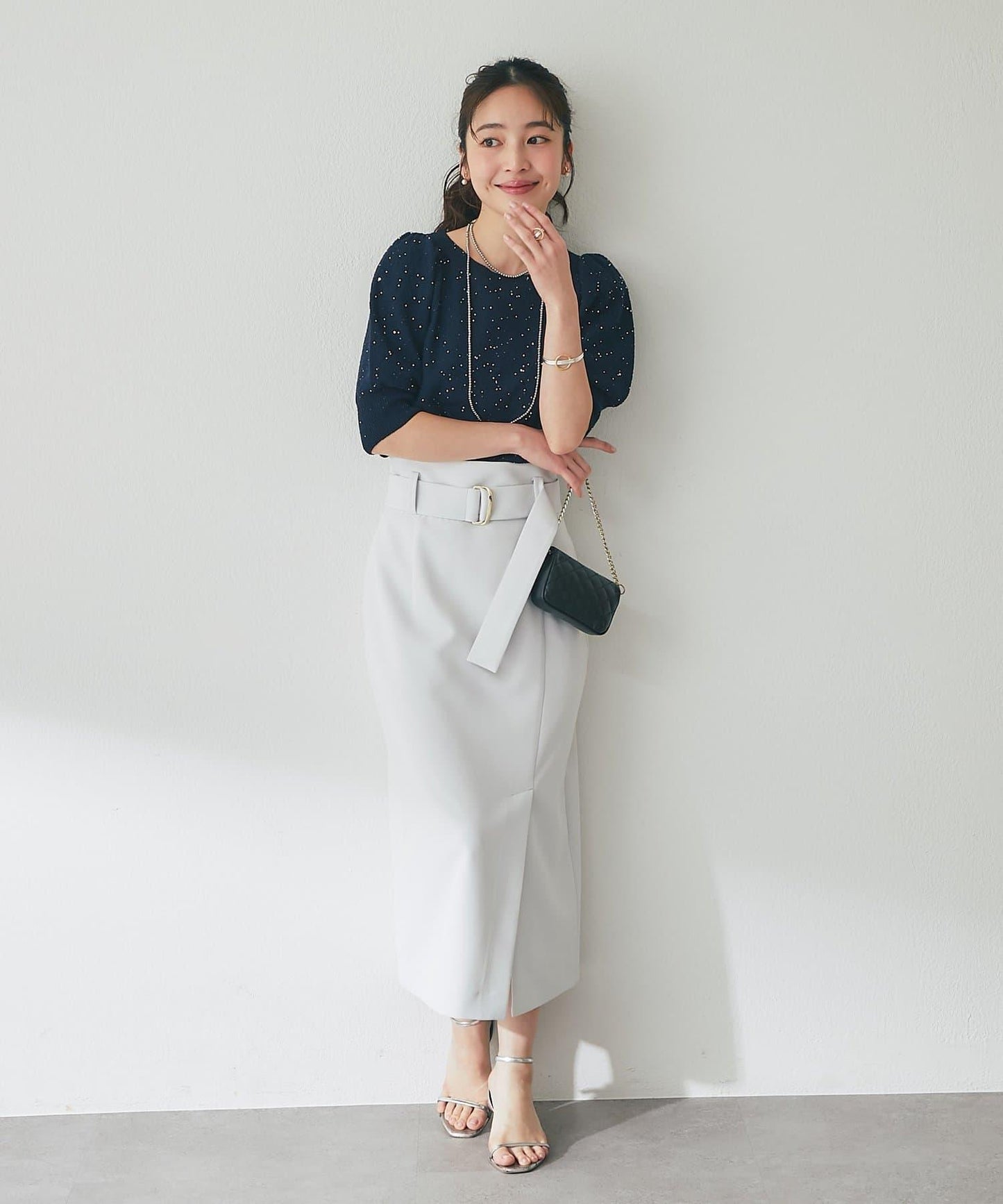 腰帶設計 窄擺半身裙