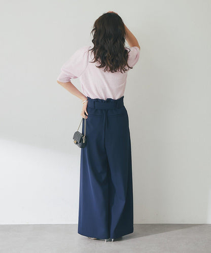 亮片泡泡袖圈圈紗針織上衣