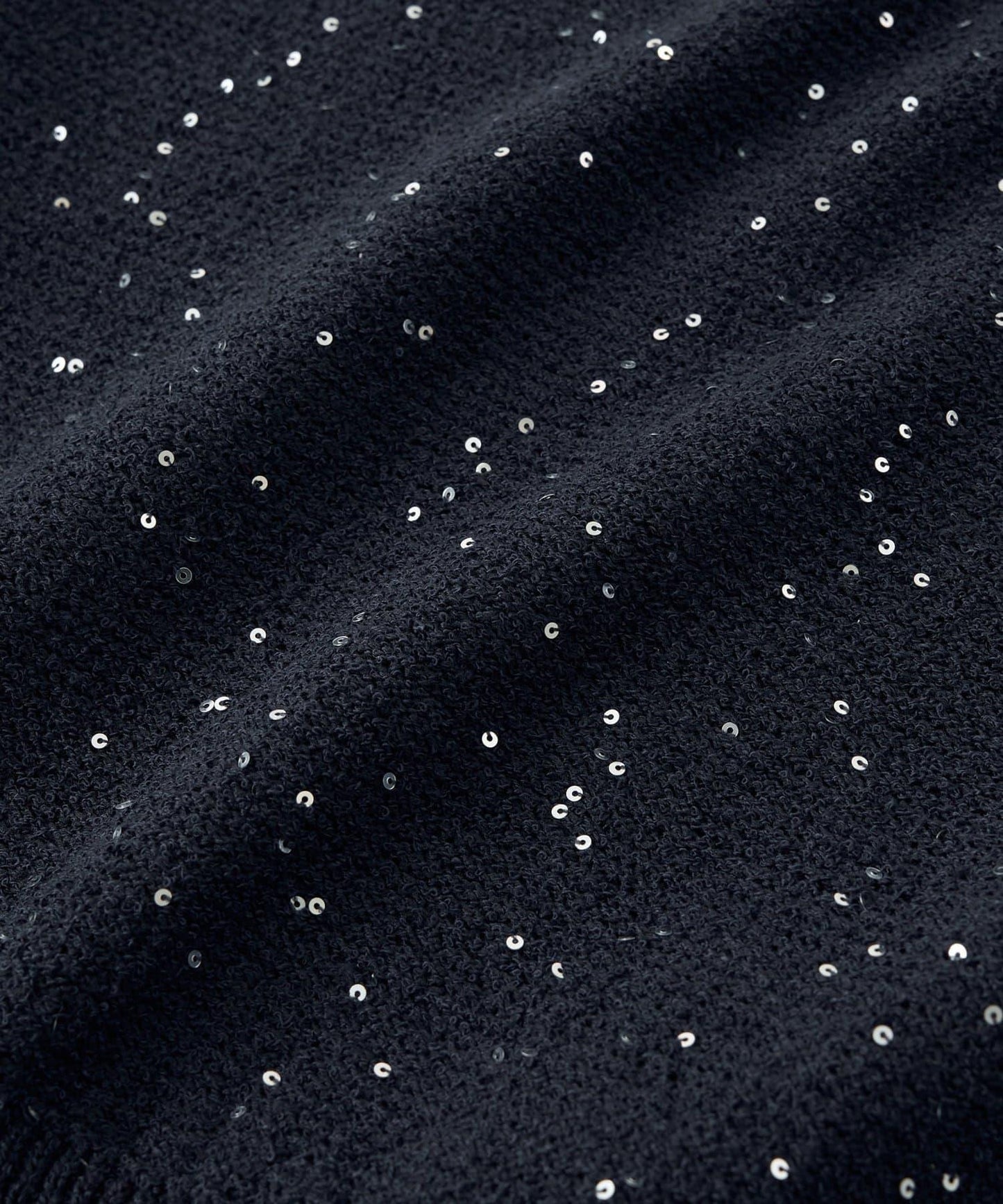 亮片泡泡袖圈圈紗針織上衣