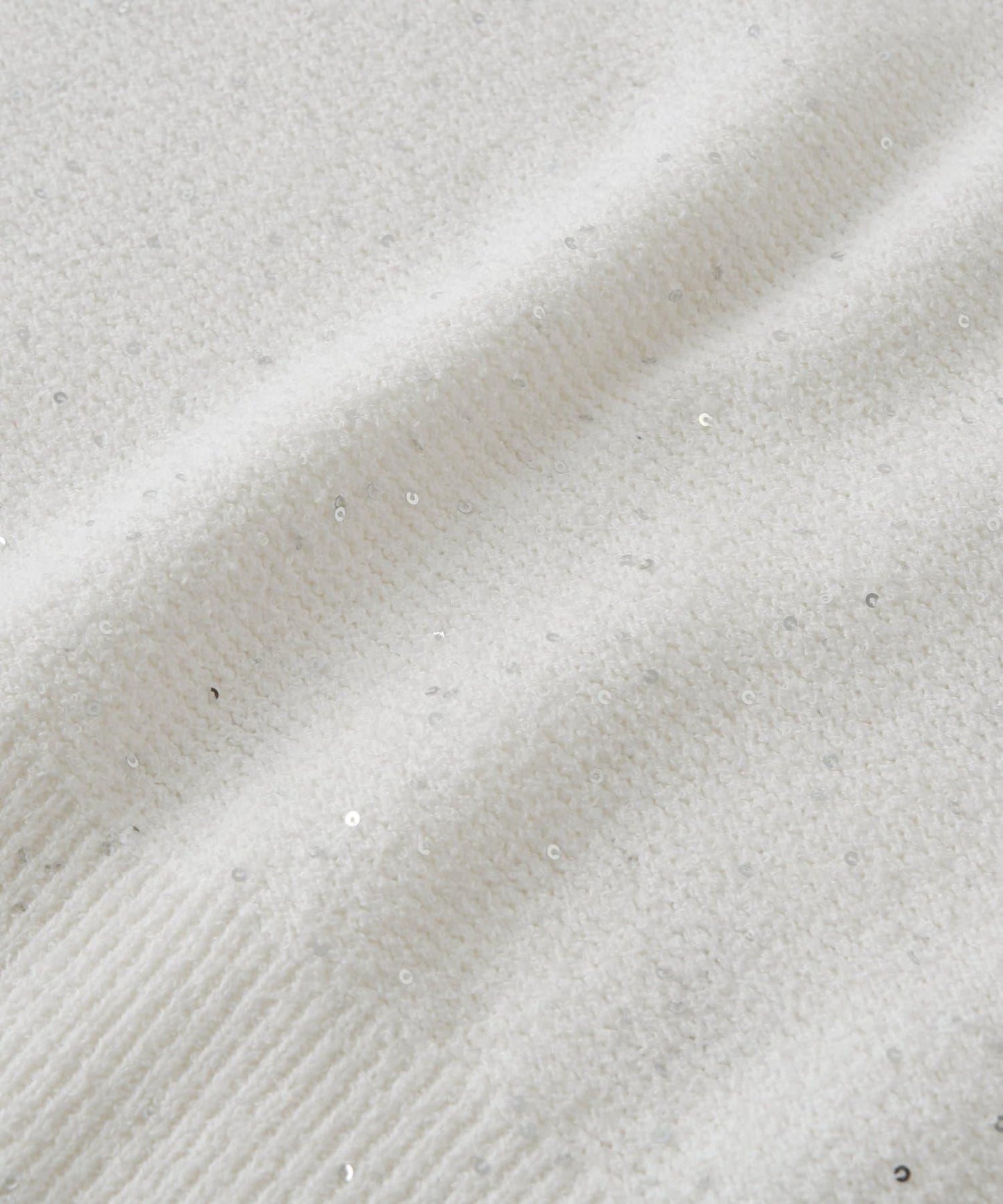 亮片泡泡袖圈圈紗針織上衣