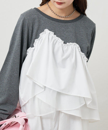 背心拼接設計衛衣