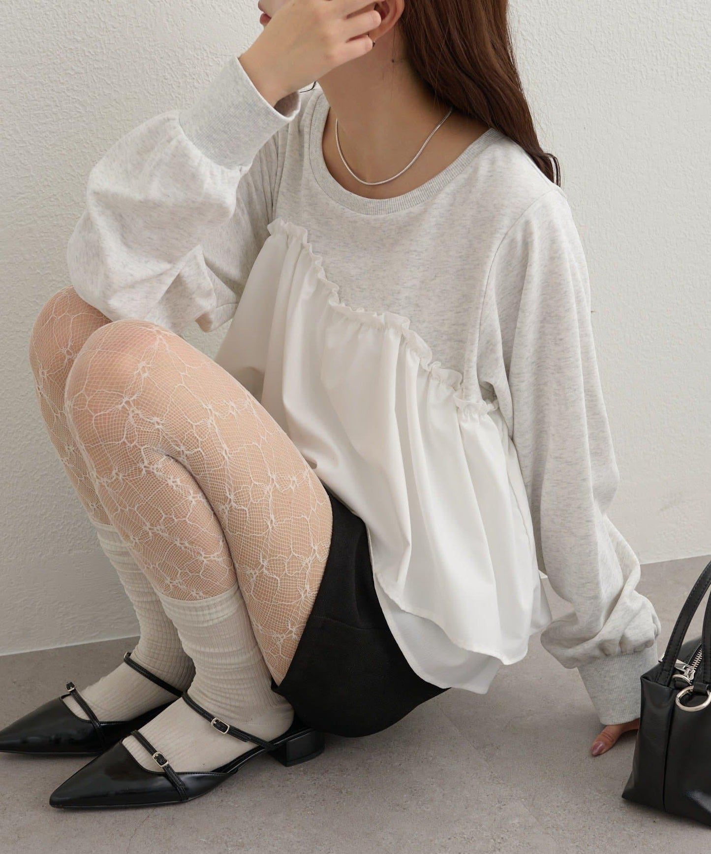 背心拼接設計衛衣