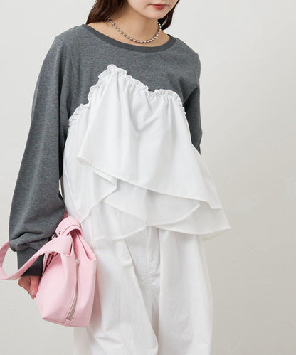 背心拼接設計衛衣