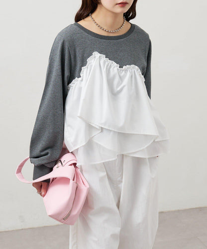 背心拼接設計衛衣